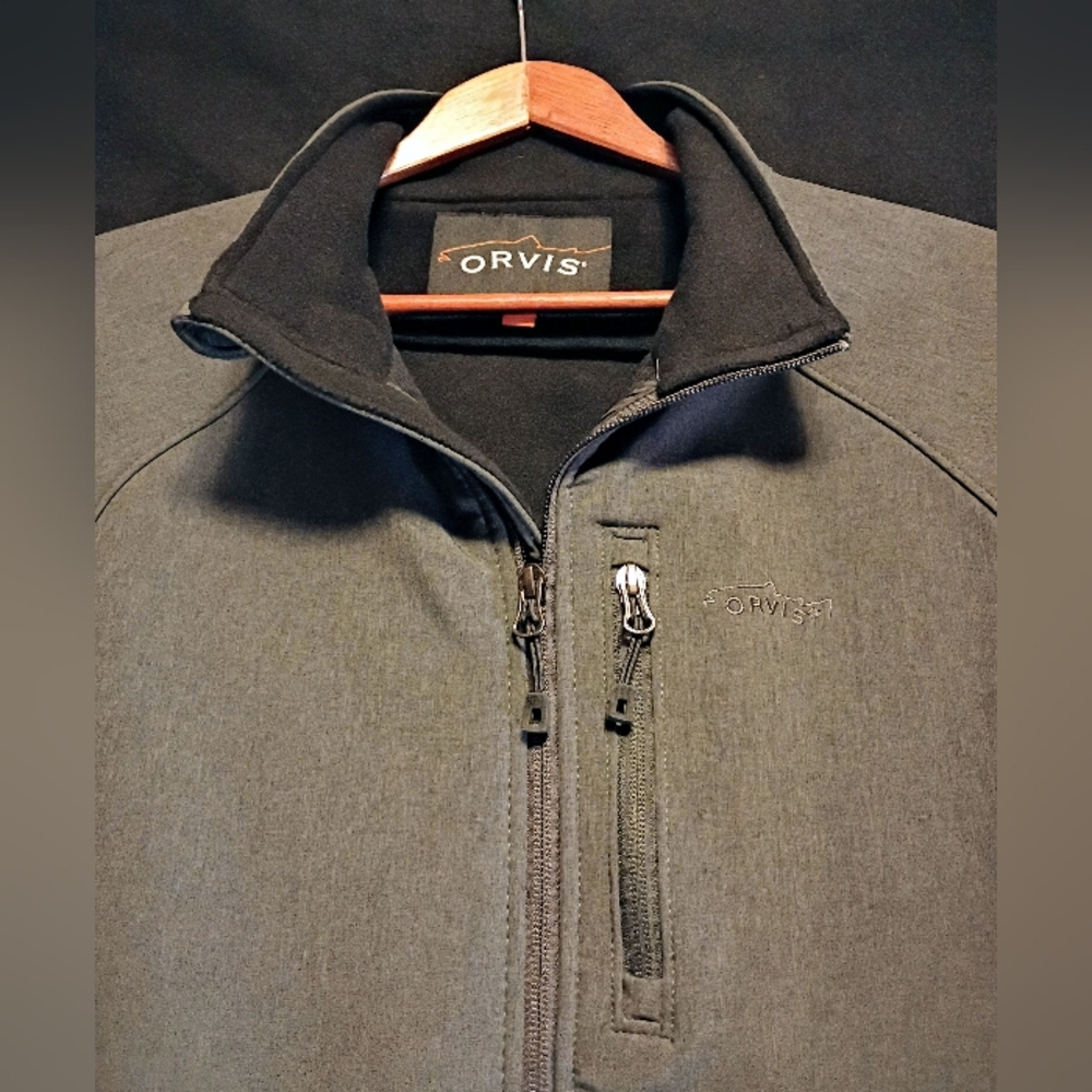 Orvis Softshell Jacket Full-Zip Gray Heather Flee… - image 2